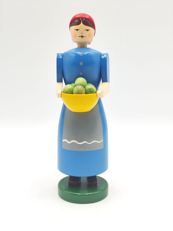 Räucherfrau mit Kloßschüssel - blau