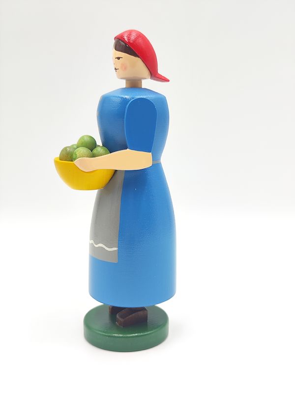 Räucherfrau mit Kloßschüssel - blau